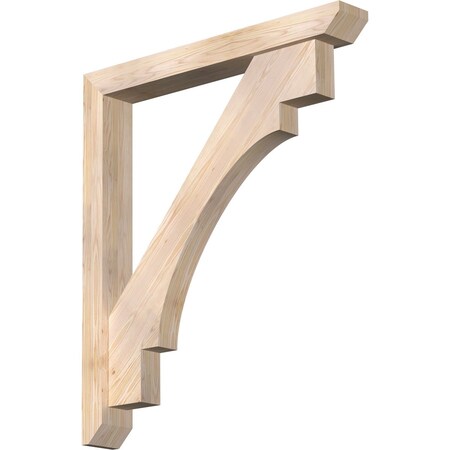 Ekena Millwork Merced Slat Smooth Bracket w/ Offset Brace, Douglas Fir, 5 1/2"W x 42"D x 48"H BKT0604X42X48MRC06SDF